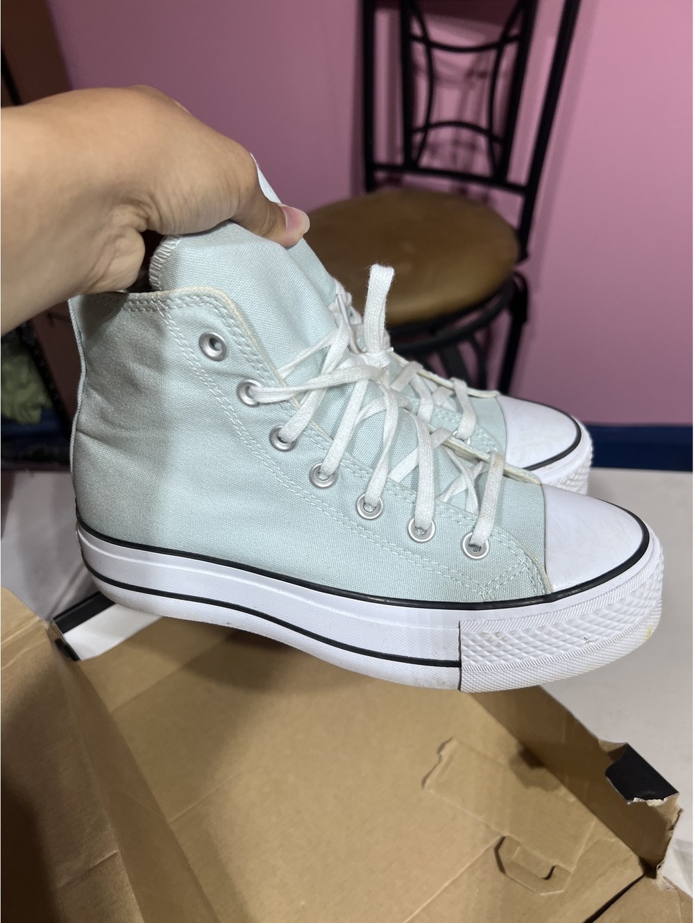 Converse Chuck Taylor All Star High Top Sneakers Light Blue Size 9 - Picture 3 of 7